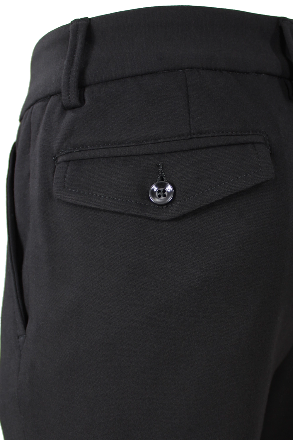 Pantalone con due pinces in jersey nero tasca