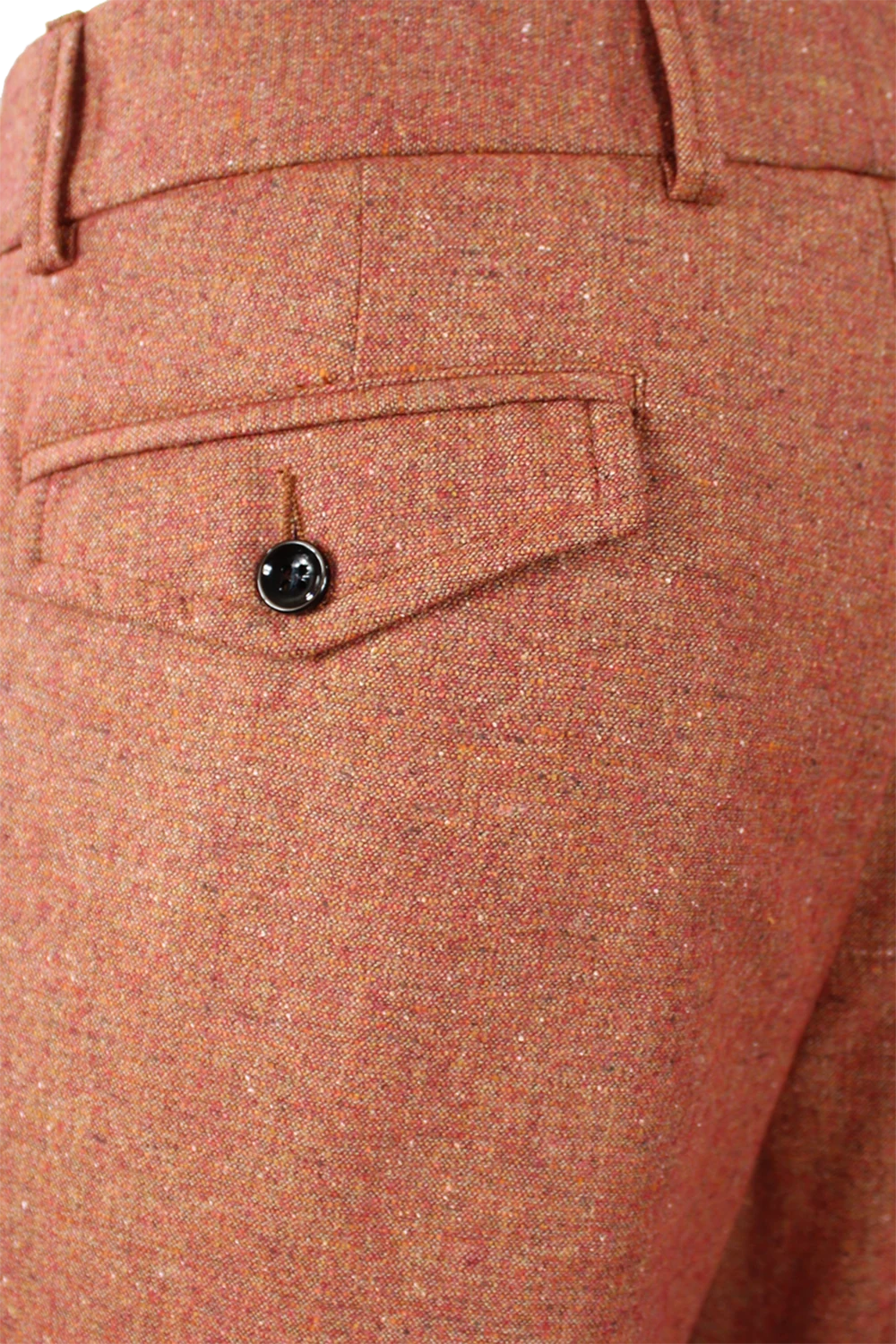 Pantalone con due pinces in lana coccio tasca