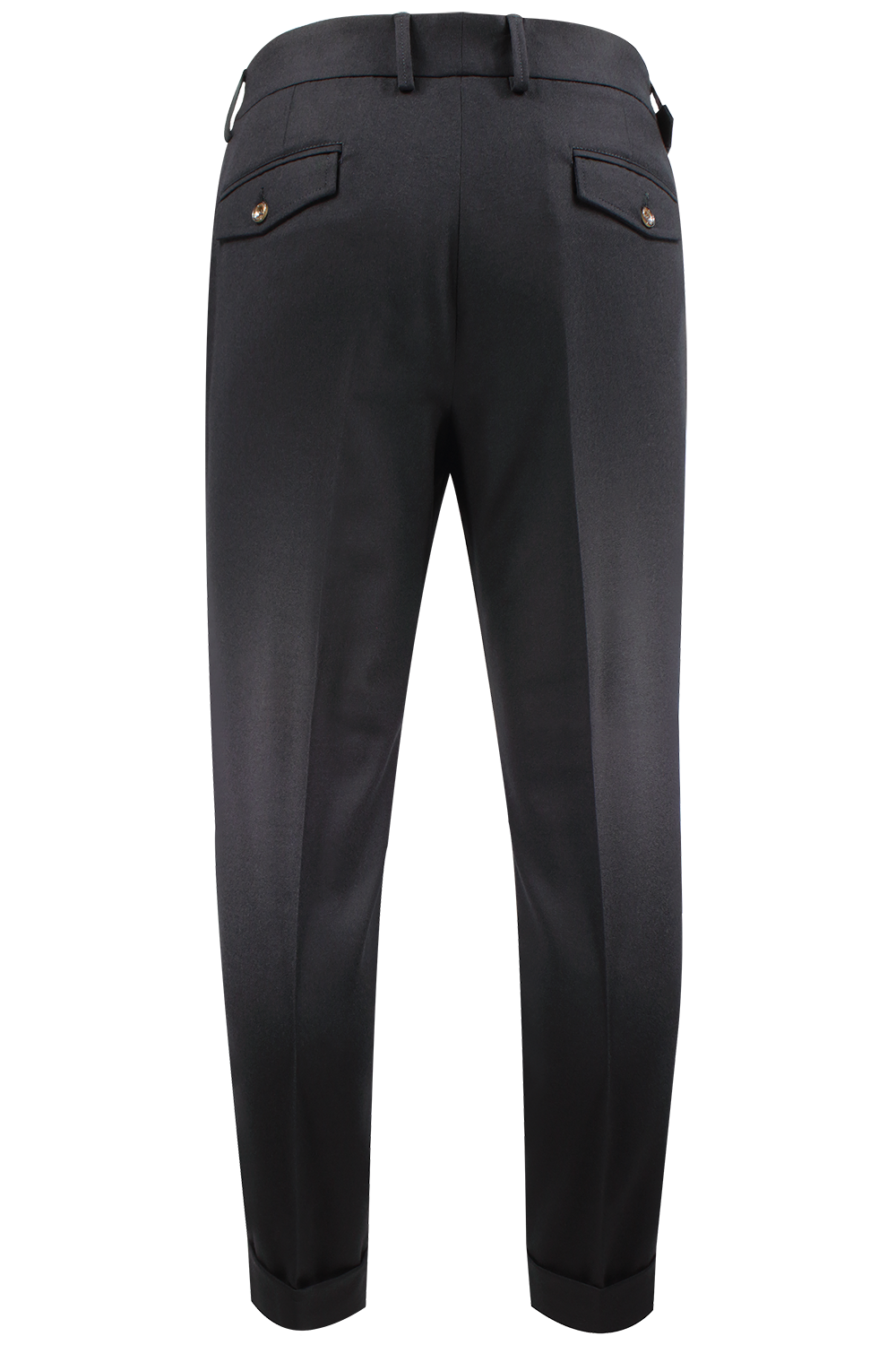 Pantalone con due pinces in lana nera retro