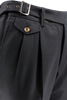 Pantalone con due pinces in lana nera taschino