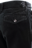 Pantalone con due pinces in velluto liscio nero patta