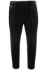 Load image into Gallery viewer, Pantalone con due pinces in velluto liscio nero