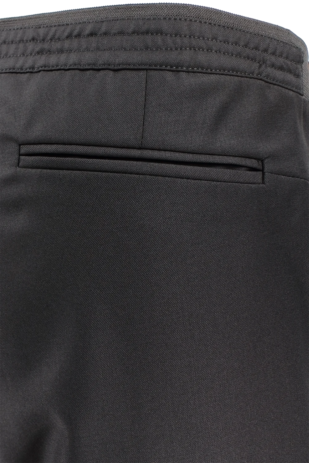 Pantalone con elastico sartoriale in lana nera filetti
