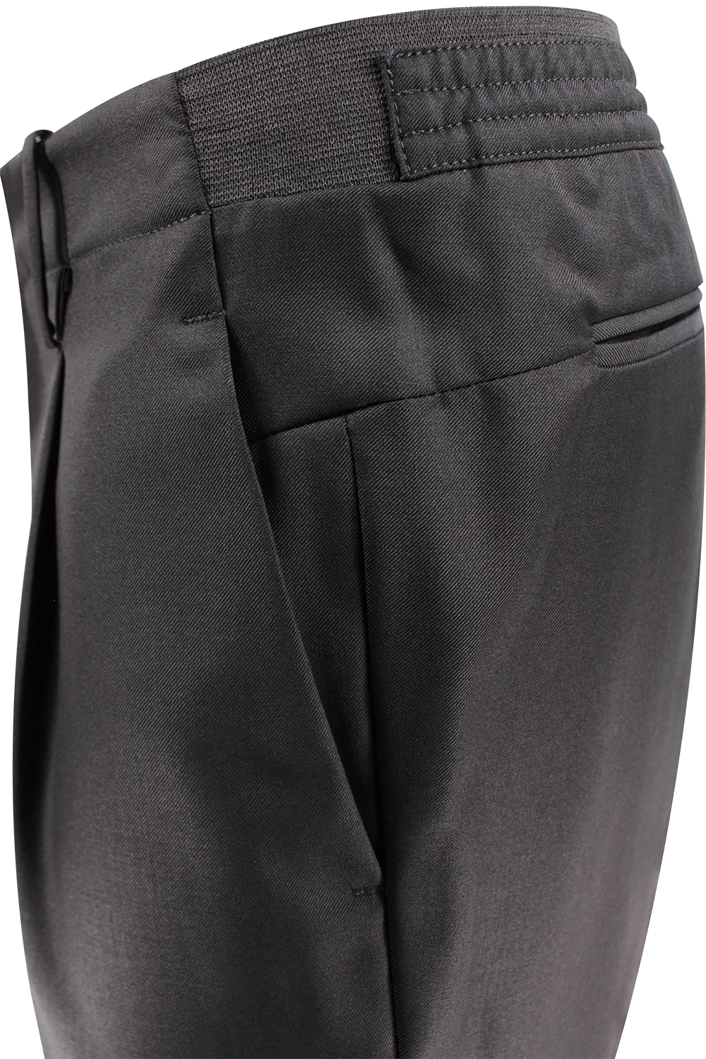 Pantalone con elastico sartoriale in lana nera lato