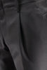 Pantalone con elastico sartoriale in lana nera pince