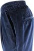 Pantalone con elastico in vita in velluto liscio blu lato
