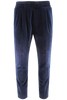 Pantalone con elastico in vita in velluto liscio blu
