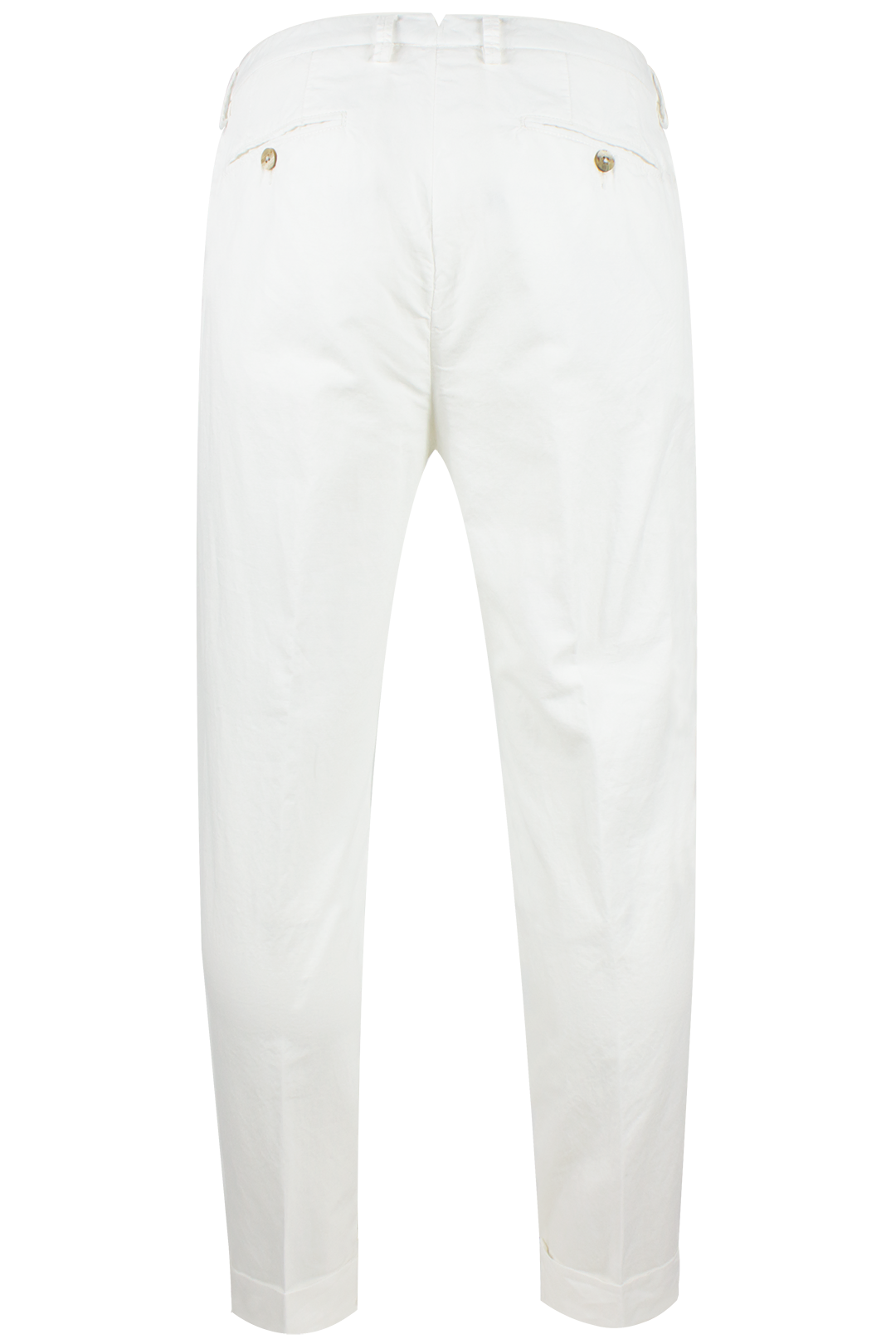 Pantalone con una pince in cotone e lino bianco retro