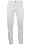 Pantalone pince cotone tinto capo bianco