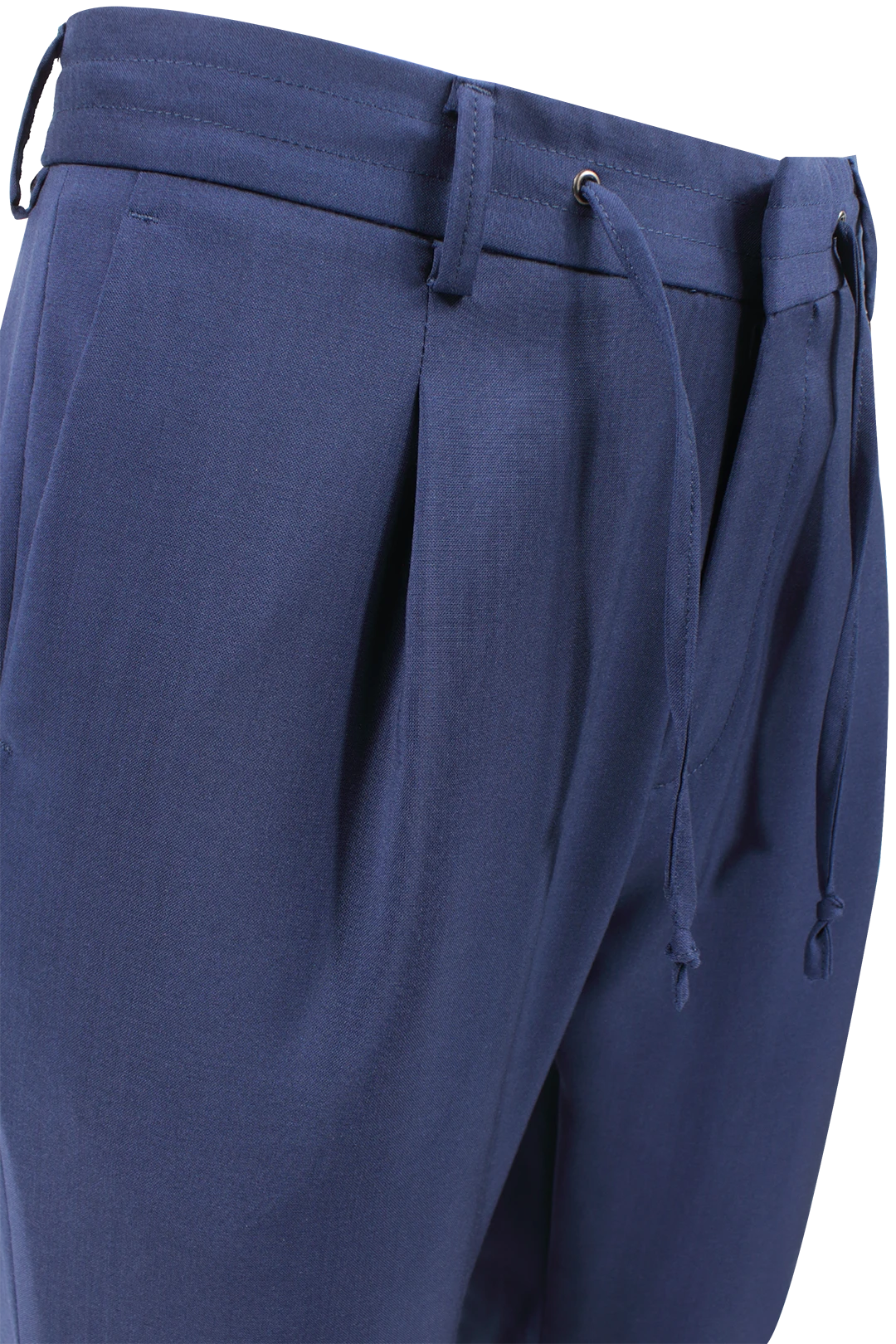 Pantalone pince coulisse lana blu pince