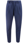 Pantalone pince coulisse lana blu