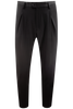 Pantalone con pince incrociata in jersey nero