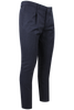 Load image into Gallery viewer, Pantalone con pince in lana blu notte gessata lato
