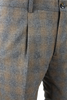 Pantalone con pince in lana a quadri grigio e beige pince