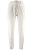 Pantalone con pince in velluto millerighe bianco