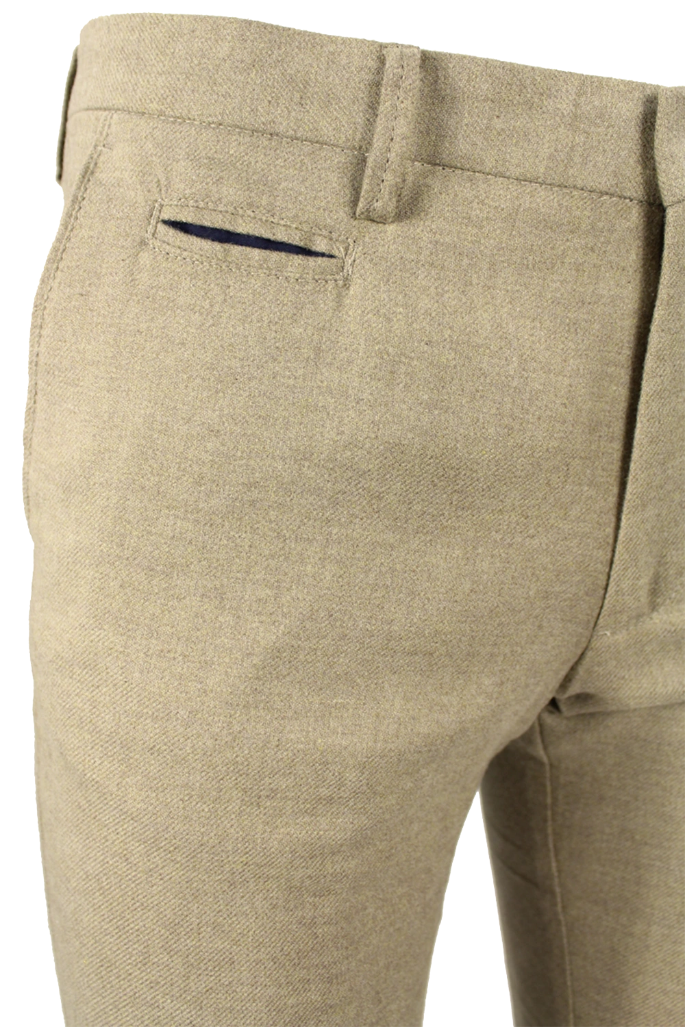 Pantalone in cotone beige taschino