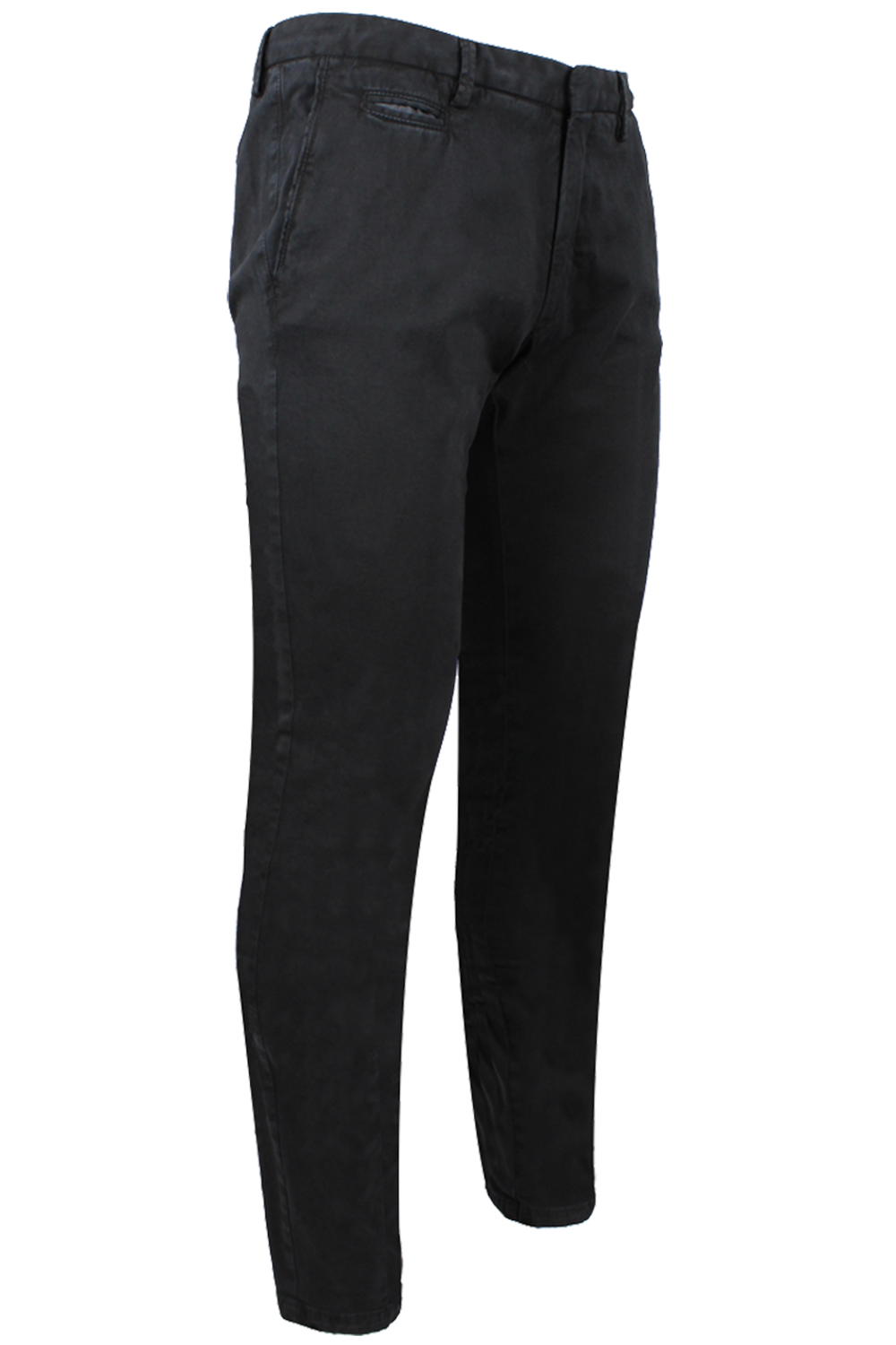 Pantalone in cotone tinto in capo nero lato