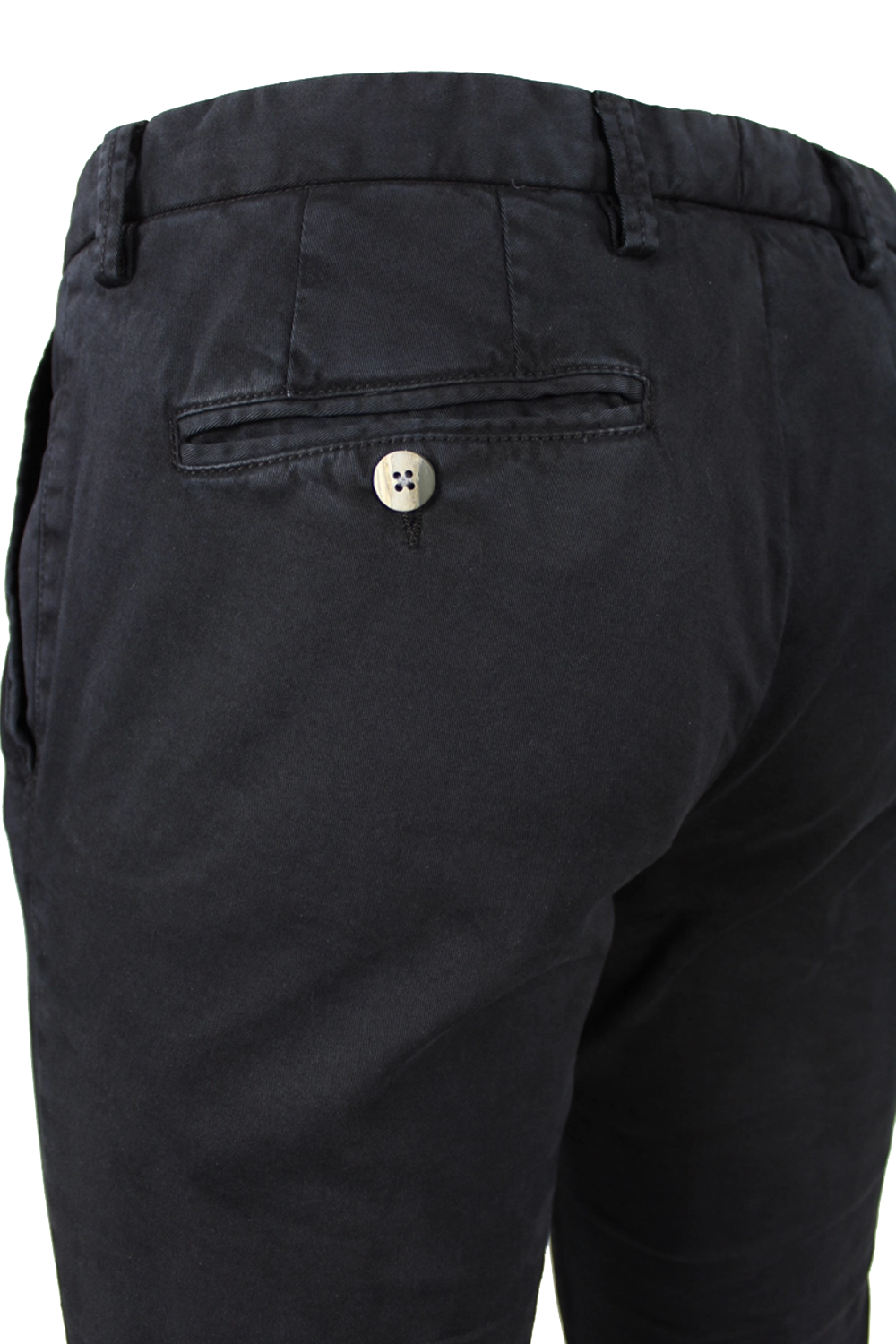 Pantalone in cotone tinto in capo nero tasca